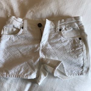 White Jean shorts